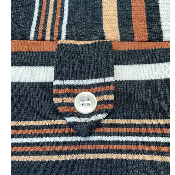 Vintage 60'-70's Brown Striped A-line Midi Twee Dress Size S / M V-Neck - Picture 6 of 10